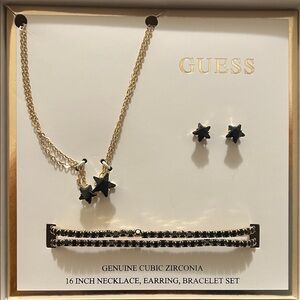 Guess Star Jewelry Set with Gold and Black (costume jewelry)